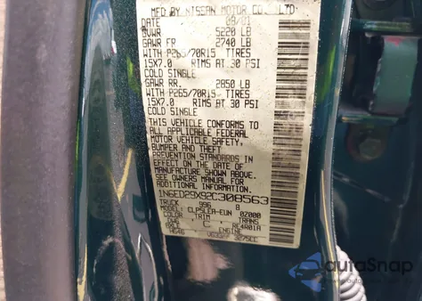 2002 Nissan Frontier Xe-V6 from USA, damaged, VIN 1N6ED29X92C308563